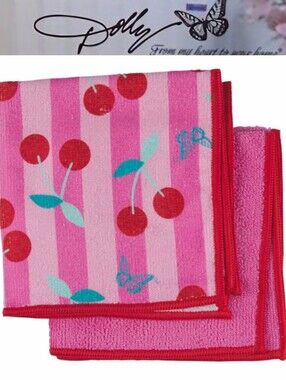 Dolly Parton Pink Cherry Print Microfiber Cloth Set